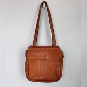 Vintage Hobo International Brown Leather Crossbody Bag
